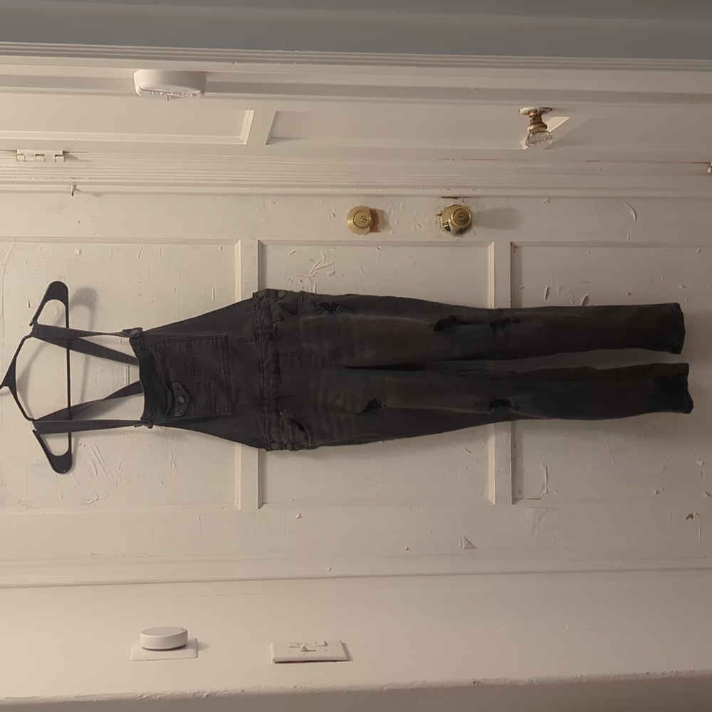 Tilly's Grey Distressed Overalls